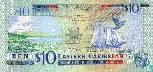Oost. Caraïben 10 Dollars U - Afbeelding 2