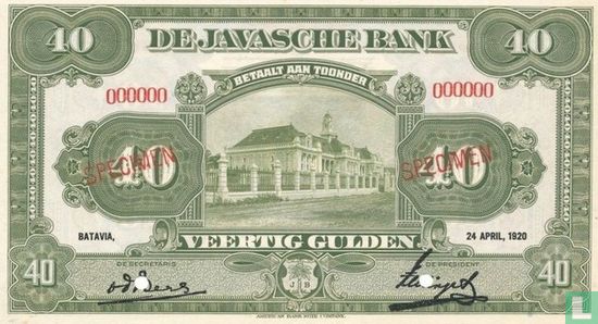 Specimen Gedung 40 Gulden - Image 1