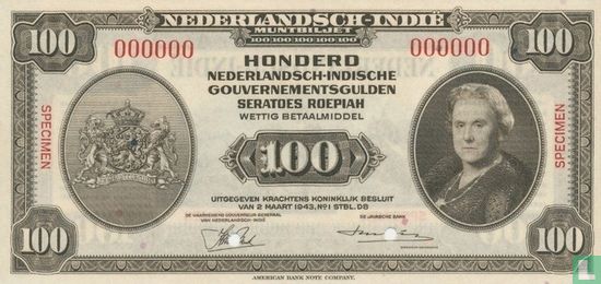 Speciman Nica 100 Gulden (1943) - Image 1