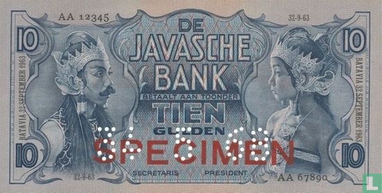 Nederlands Indië 10 Gulden - Afbeelding 1