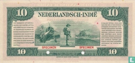 Nederlands Indië 10 Gulden   - Afbeelding 2