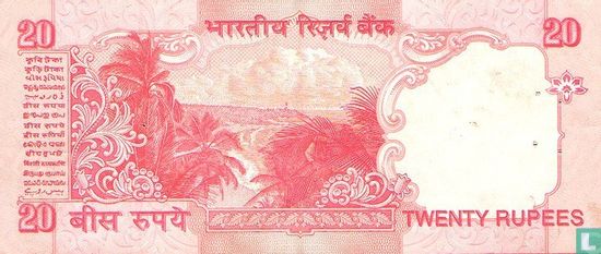 India 20 Rupees 2002 (R) - Afbeelding 2