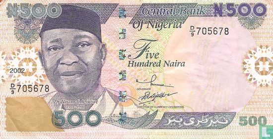 Nigeria 500 Naira 2002 - Image 1