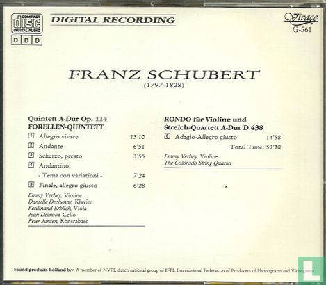 Schubert - Forellen-Quintett - Rondo für Violine und Streich-Quartet - Afbeelding 2