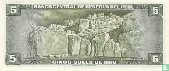 Peru 5 Soles de Oro - Afbeelding 2