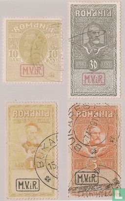 1917 Roemeense fiscale zegels, met opdruk (II)