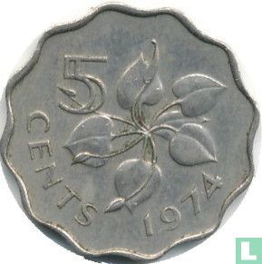 Swaziland 5 cents 1974 - Image 1