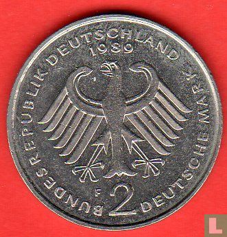 Allemagne 2 mark 1989 (F - Kurt Schumacher) - Image 1