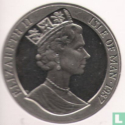 Isle of Man 1 crown 1987 (copper-nickel) "America's Cup - Sir Thomas Lipton" - Image 1