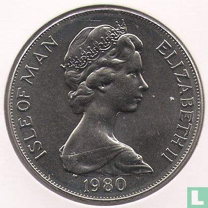 Isle of Man 1 crown 1980 (copper-nickel) "80th birthday of Queen Mother" - Image 1