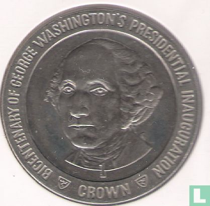 Isle of Man 1 crown 1989 "Bicentenary of George Washington's Presidential Inauguration - Portrait" - Image 2