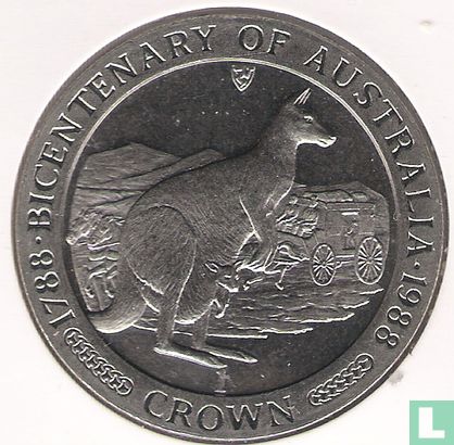 Insel Man 1 Crown 1988 "Bicentenary of Australia - Kangaroo" - Bild 2