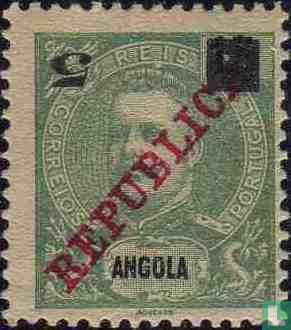 King Carlos I with upside-down overprint