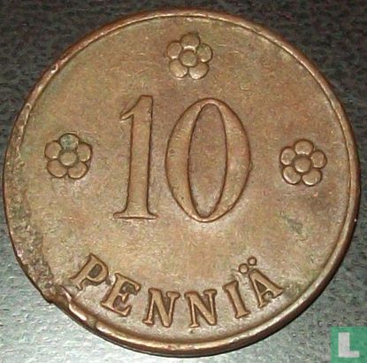 Finlande 10 penniä 1922 - Image 2