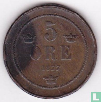 Sweden 5 öre 1877 - Image 1