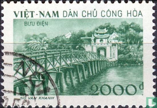 Jade tempel en Huc brug in Hanoi
