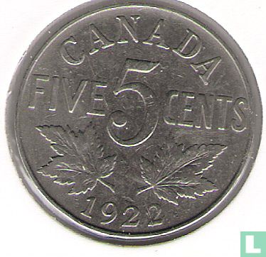 Canada 5 cents 1922 - Afbeelding 1