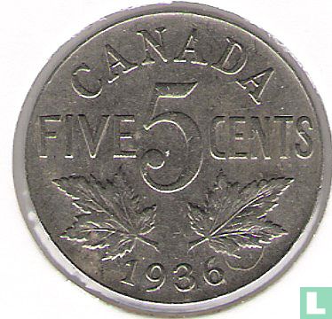 Canada 5 cents 1936 - Afbeelding 1