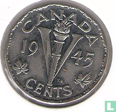 Canada 5 cents 1945 "Supporting the war effort" - Image 1