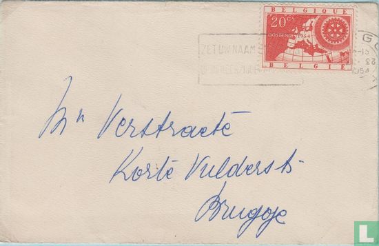 Postkantoor onbepaald - Naam en Adres Keerzijde Brief