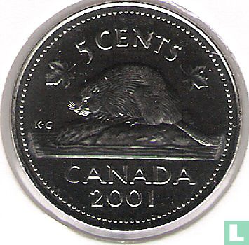 Canada 5 cents 2001 (acier recouvert de nickel) - Image 1