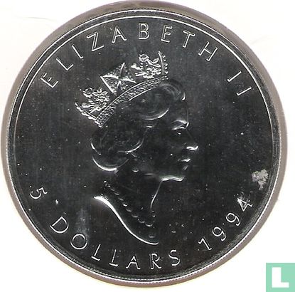 Canada  5 dollars 1994 (zilver) - Afbeelding 1