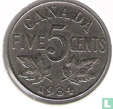 Canada 5 cents 1934 - Afbeelding 1