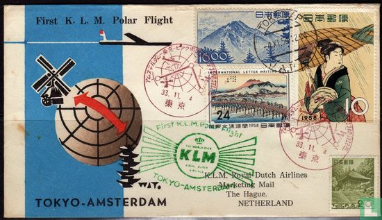 Premier vol de KLM à Amsterdam-polaire de Tokyo - Image 1
