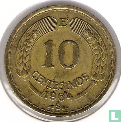 Chili 10 centesimos 1964 - Afbeelding 1