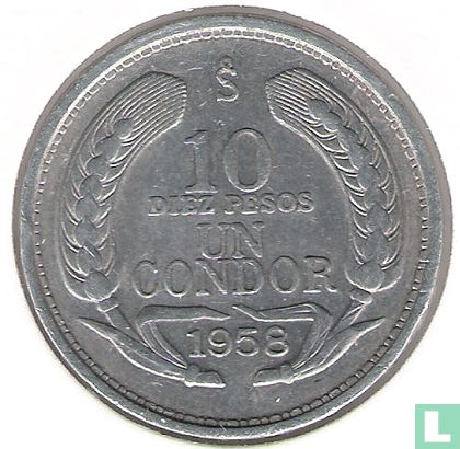 Chili 10 pesos 1958 - Image 1