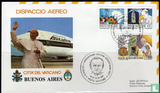 Le pape Jean Paulus II visites Argentine
