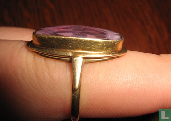 Gouden ring met natuurlijke alexandriet - Afbeelding 2