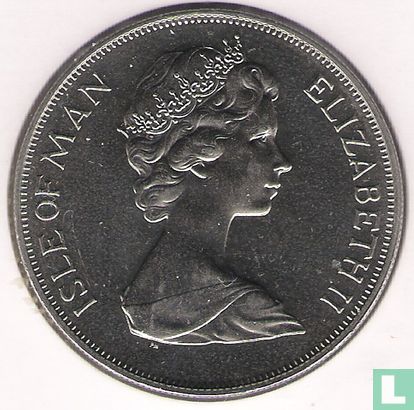 Île de Man 1 crown 1977 (cuivre-nickel) "25th anniversary Accession of Queen Elizabeth II to the throne" - Image 2