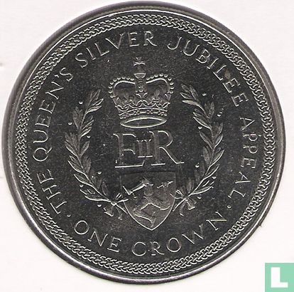 Man 1 crown 1977 (koper-nikkel) "Queen's Silver Jubilee Appeal" - Afbeelding 2