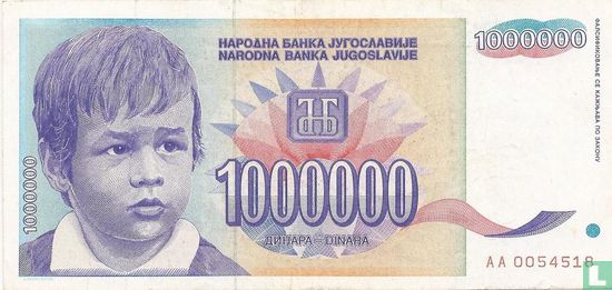 Jugoslawien 1 Million Dinara 1993 - Bild 1