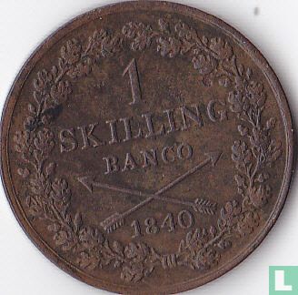 Zweden 1 skilling banco 1840 - Afbeelding 1