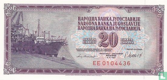 Jugoslawien 20 Dinara 1981 - Bild 1