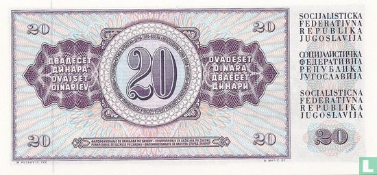 Yugoslavia 20 Dinara 1981 - Image 2