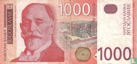Yugoslavia 1,000 Dinara 2001