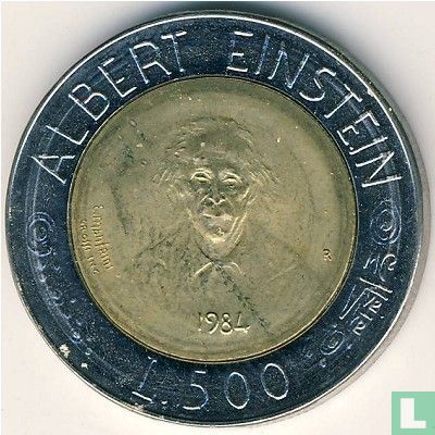 San Marino 500 lire 1984 "Albert Einstein" - Afbeelding 1