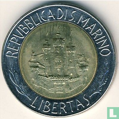 San Marino 500 lire 1984 "Albert Einstein" - Afbeelding 2