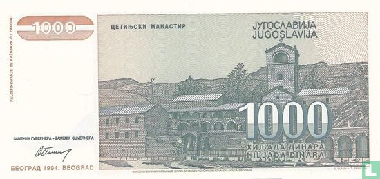 Joegoslavië 1.000 Dinara 1994 - Afbeelding 2