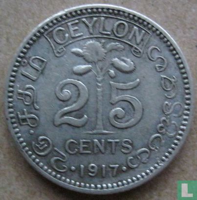Ceylon 25 cents 1917 - Afbeelding 1