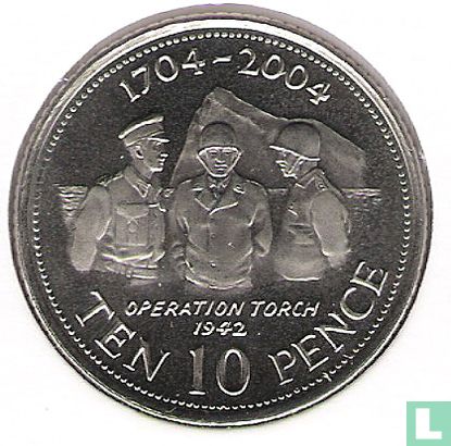 Gibraltar 10 pence 2004 "300th anniversary British occupation of Gibraltar" - Afbeelding 2