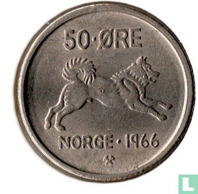 Norwegen 50 Øre 1966 - Bild 1