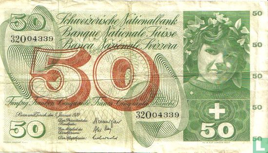 Suisse 50 francs 1970 - Image 1