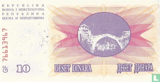 Bosnië en Herzegovina 10.000 Dinara 1993 (P53b) - Afbeelding 2