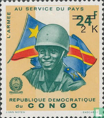 Army in the service of the country, with overprint