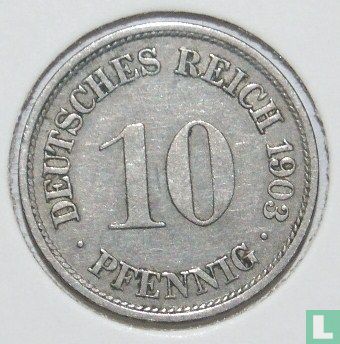 Empire allemand 10 pfennig 1903 (E) - Image 1