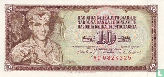 Yougoslavie 10 Dinara 1968 (P82c) - Image 1